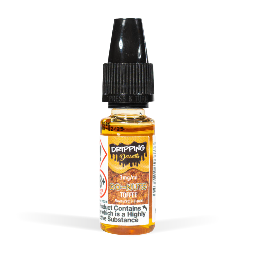 Dripping 10ml Range Do-Nuts Toffee Flavour Studio Shot White Background