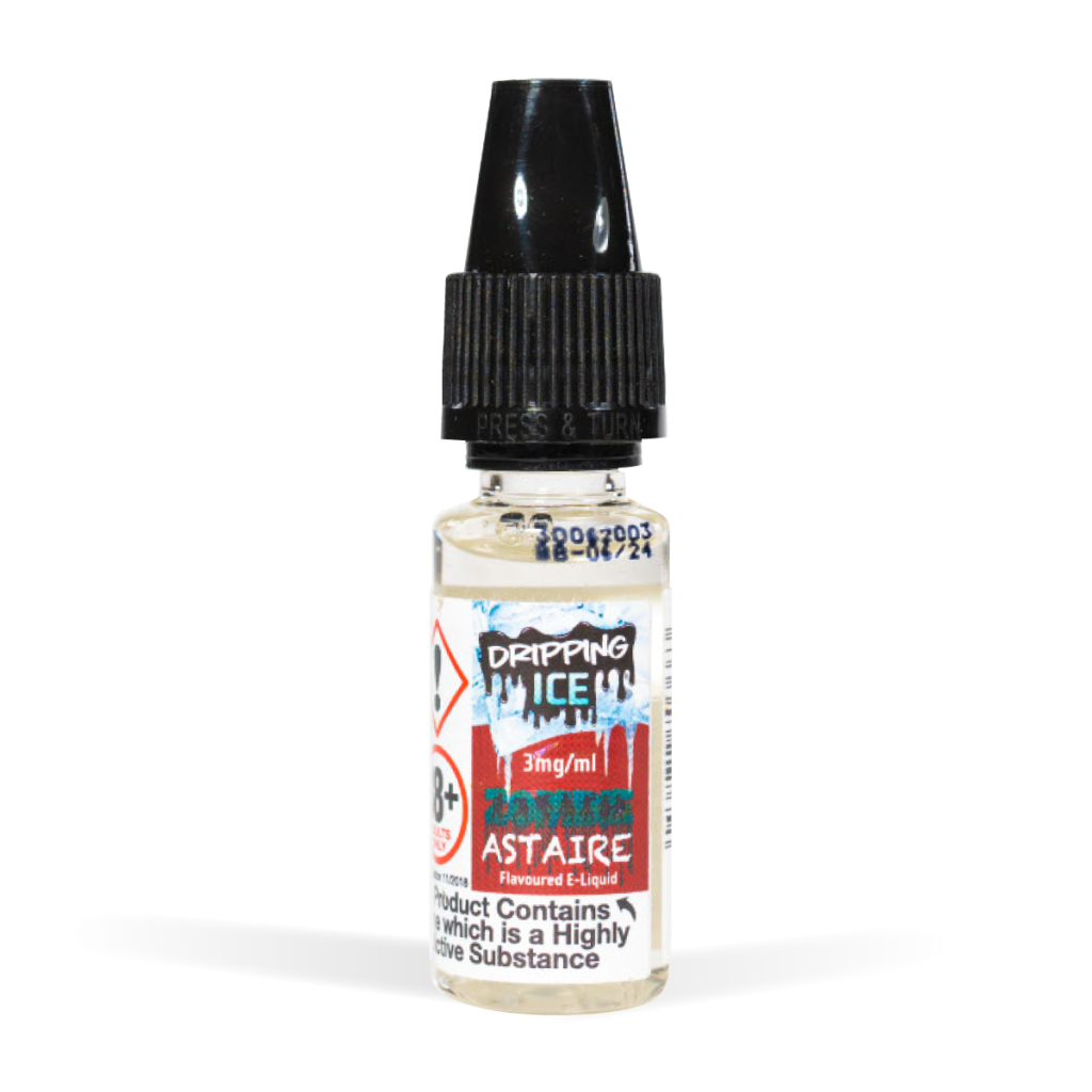 Dripping 10ml Range Ice Zombie Astaire Flavour White Background Studio Shot