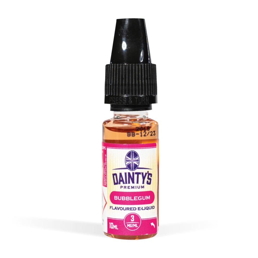 Dainty's 10ml vape liquids bubblegum flavour for uk wholesale