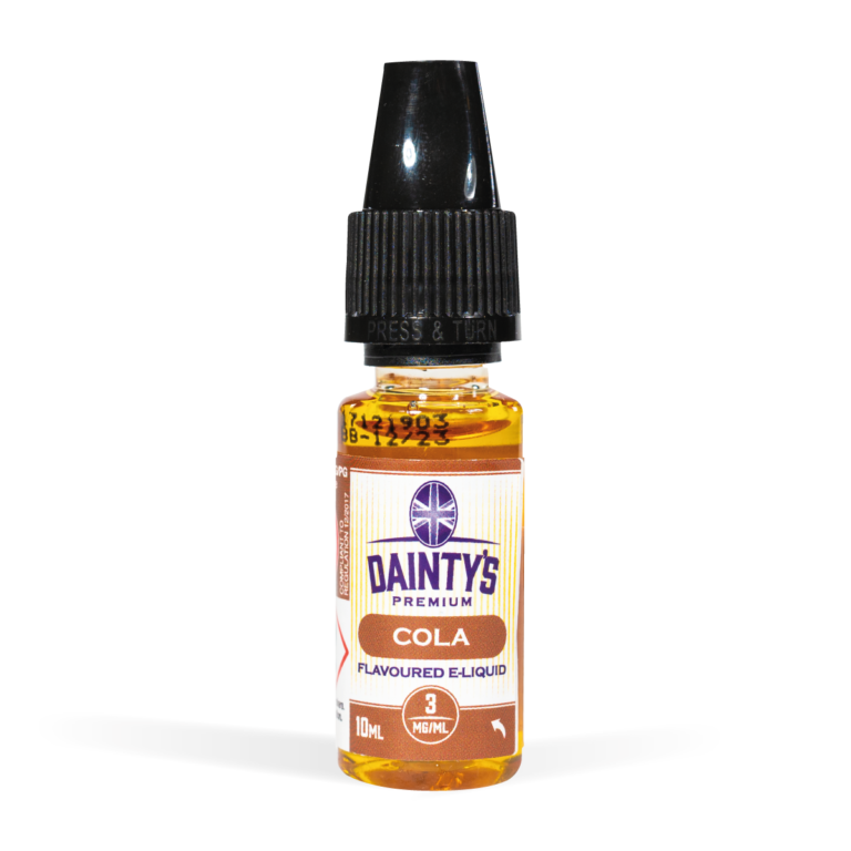 Dainty's 10ml Range Cola Flavour Studio Shot White Background