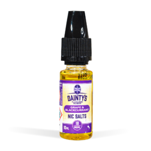 Eco Vape Dainty's Grape & Blackcurrant Nic Salt 10ml Purple White Background
