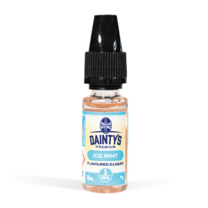 Dainty's 10ml range Ice Mint Flavour White background Studio Shot