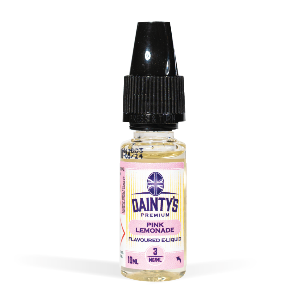 Dainty's 10ml vape liquids pink lemonade flavour for uk wholesale