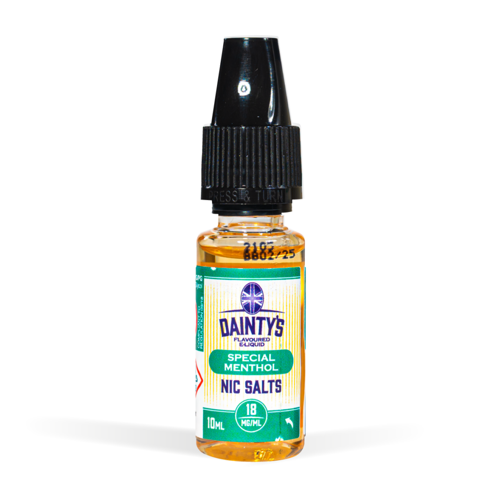 Dainty's 10ml vape liquids special menthol flavour for uk wholesale