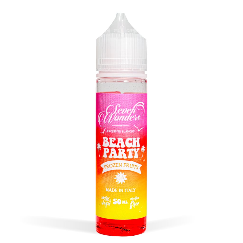 Seven Wonders 50ml Range Beach Party Flavour White Background Studio Shot