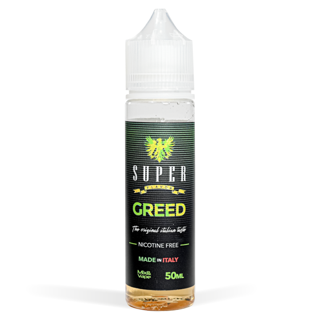 Super Flavor 50ml Range Greed Flavour White Background Studio Shot