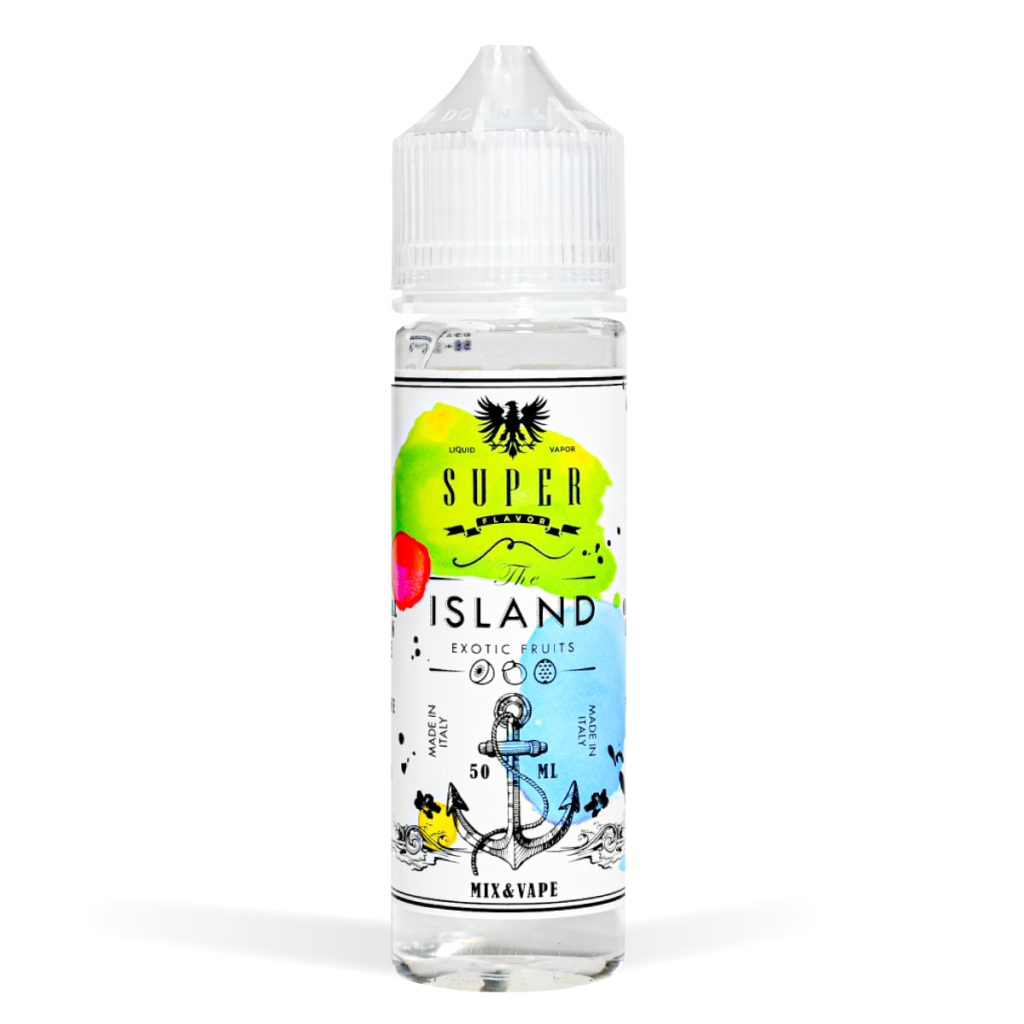 Super Flavor 50ml Range The Island Flavour White Background Studio Shot