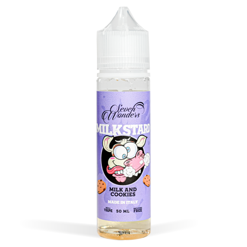 Seven Wonders 50ml Range Milkstard Flavour White Background Studio Shot