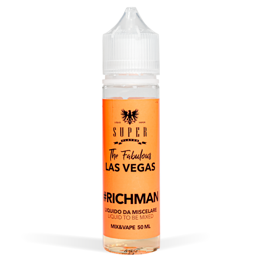 Super Flavor 50ml Range RichMan Flavour White Background Studio Shot