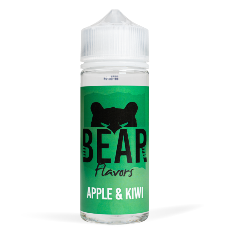 Eco Vape Bear Grizzly Apple Kiwi 100ml White Background
