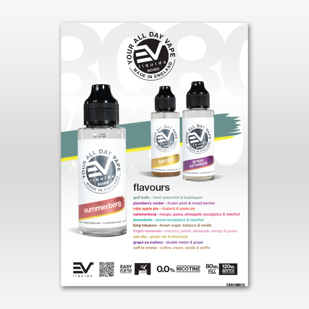 EVL 80ml flavour menu A5