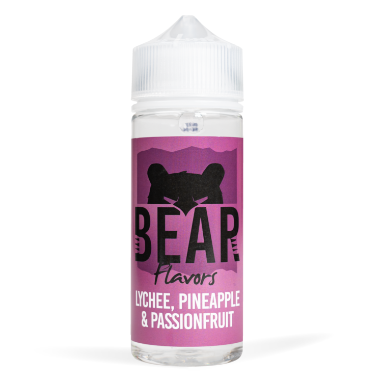 Eco Vape Bear Grizzly Lychee Pineapple Passionfruit 100ml White Background
