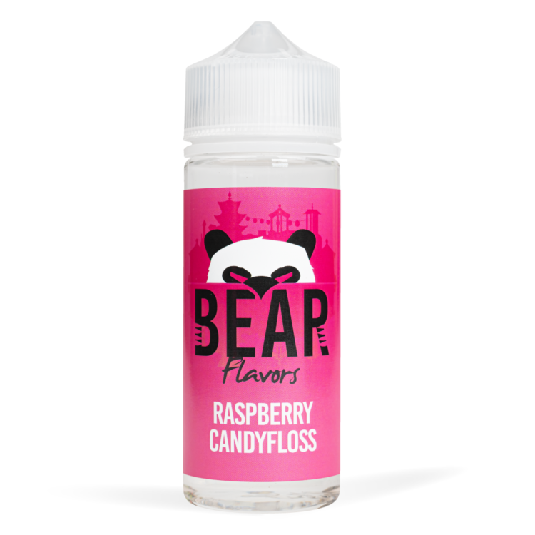 Eco Vape Bear Panda Raspberry Candyfloss 100ml White Background