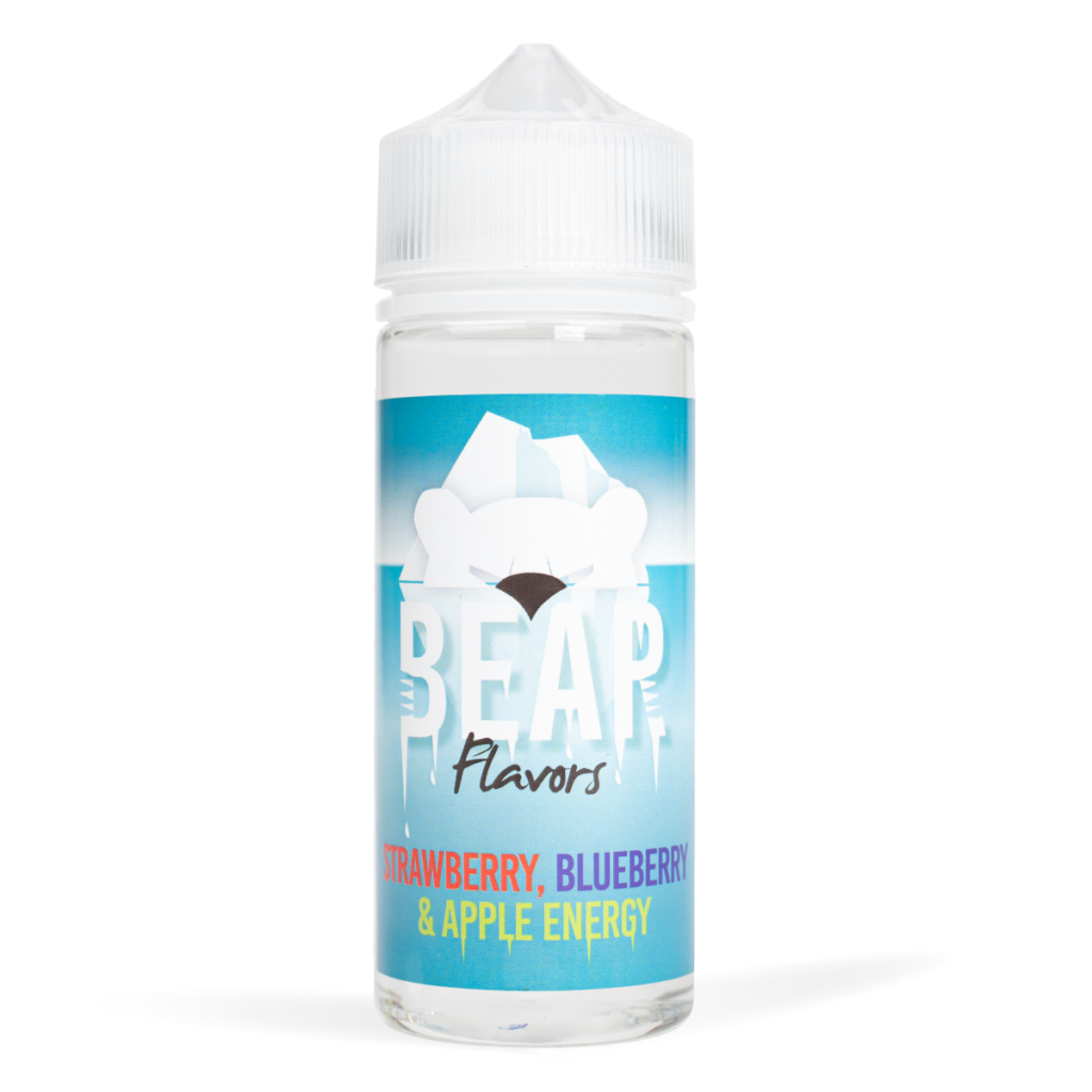 Eco Vape Bear Polar Strawberry Blueberry Apple Energy 100ml White Background