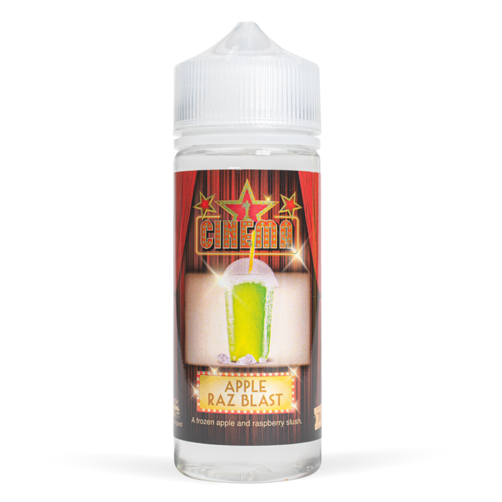 Apple Raz bLast 100ml Cinema Range E-liquid White Background Studio Shot