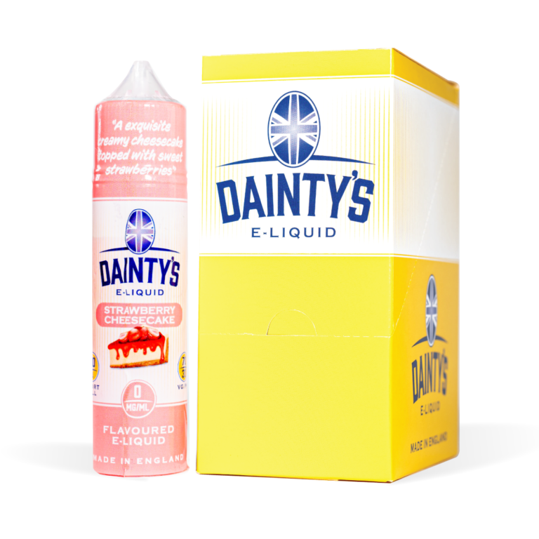 Dainty's Strawberry Cheesecake 50ml CDU White Background Studio Shot
