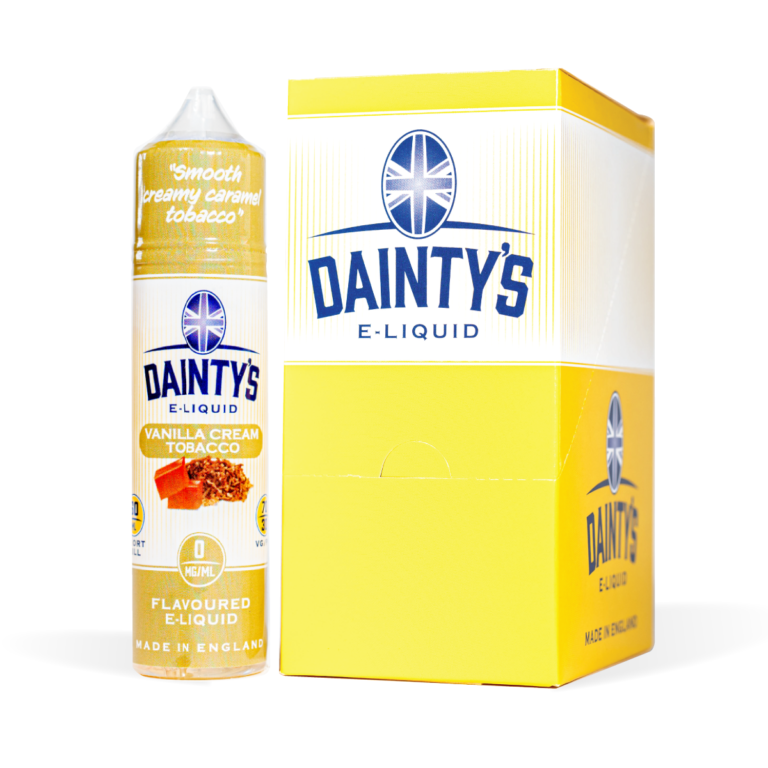 Dainty's Vanilla Cream Tobacco 50ml CDU White Background Studio Shot