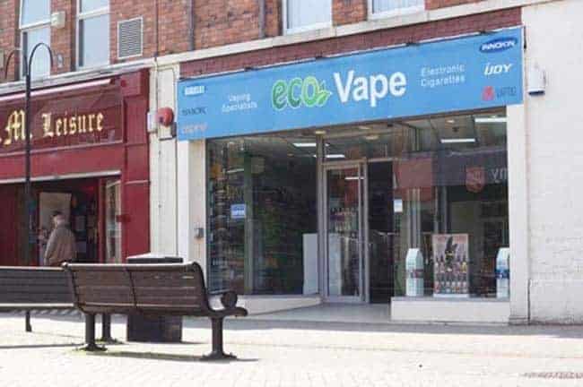 eco-vape retail store on high street