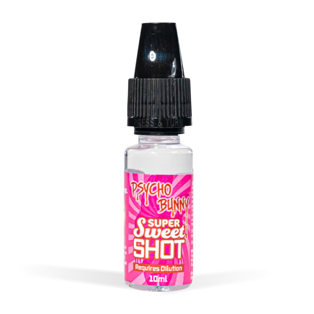 Psycho Bunny 10ml Nic Shot Range Super Sweet Flavour White Background Studio Shot