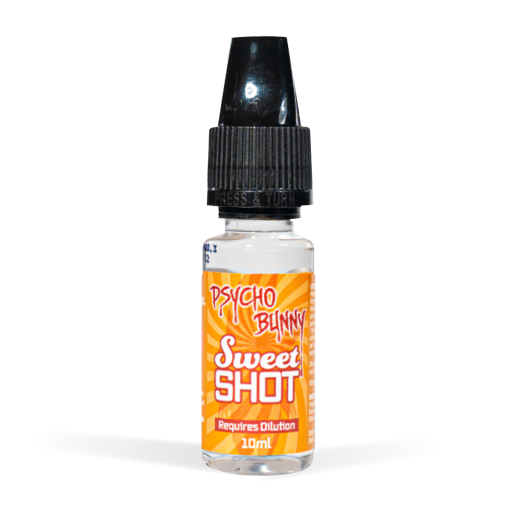 Psycho Bunny 10ml Nic Shot Range Sweet Shot White Background Studio Shot