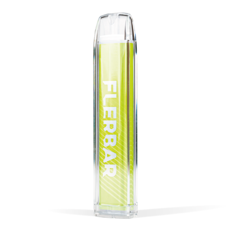 FLERBAR Lemon Flavour Wholesale UK Disposable Vape Eco Vape White Background Studio Shot