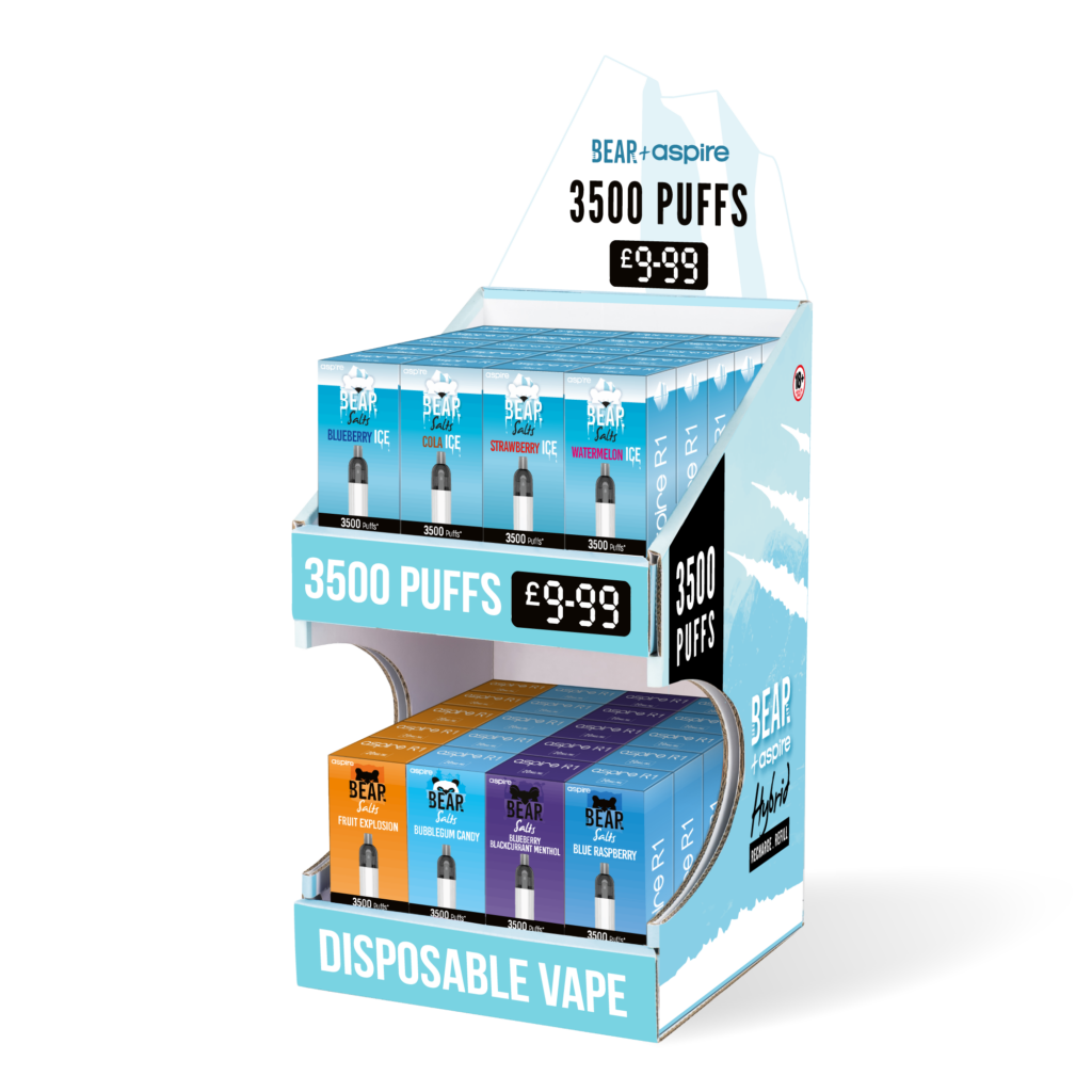 3500 Puff Vapes | UK Wholesale | BEAR + Aspire R1 Disposable