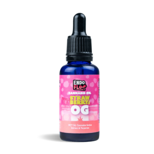 endoflo strawberry og cannabis oil 500mg cbd tincture in 30ml bottle