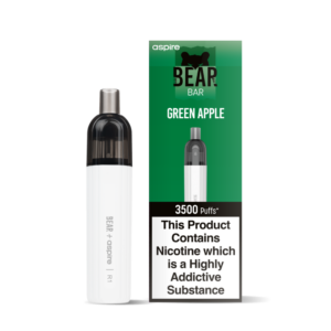 bear + aspire R1 3500 puff disposable green apple