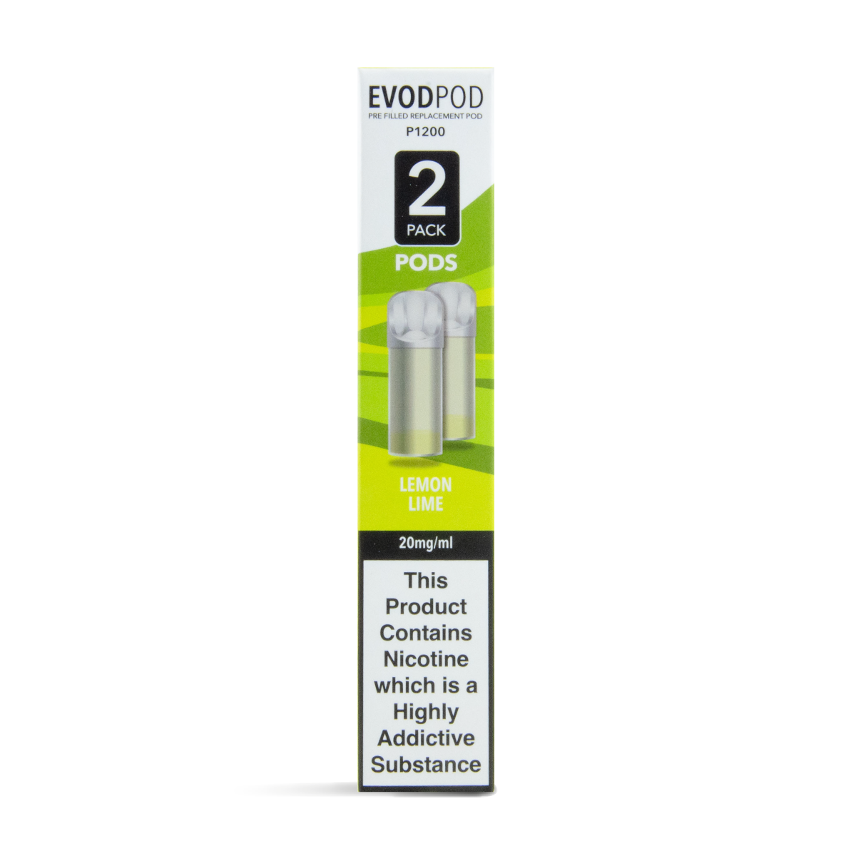 wholesale evod bar pod replacements pre-filled twin pack lemon lime