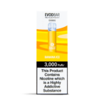 EVOD Bar D600 3000 Vape Pod Kit in Banana Ice Flavour