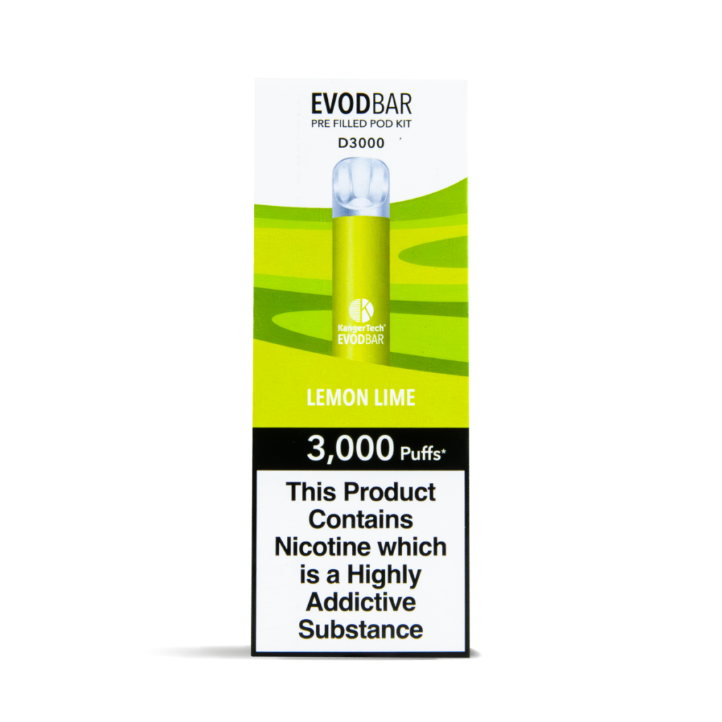 EVOD Bar D600 3000 Vape Pod Kit in Lemon Lime Flavour