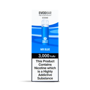 EVOD Bar D600 3000 Vape Pod Kit in Mr Blue Flavour