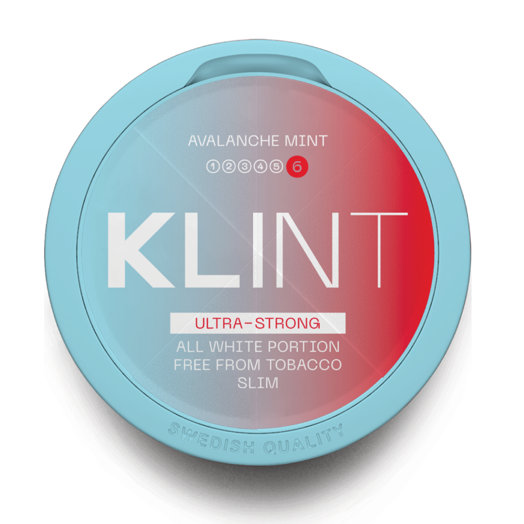 KLINT Nicotine Pouches that are avalanche mint flavoured and tobacco-free