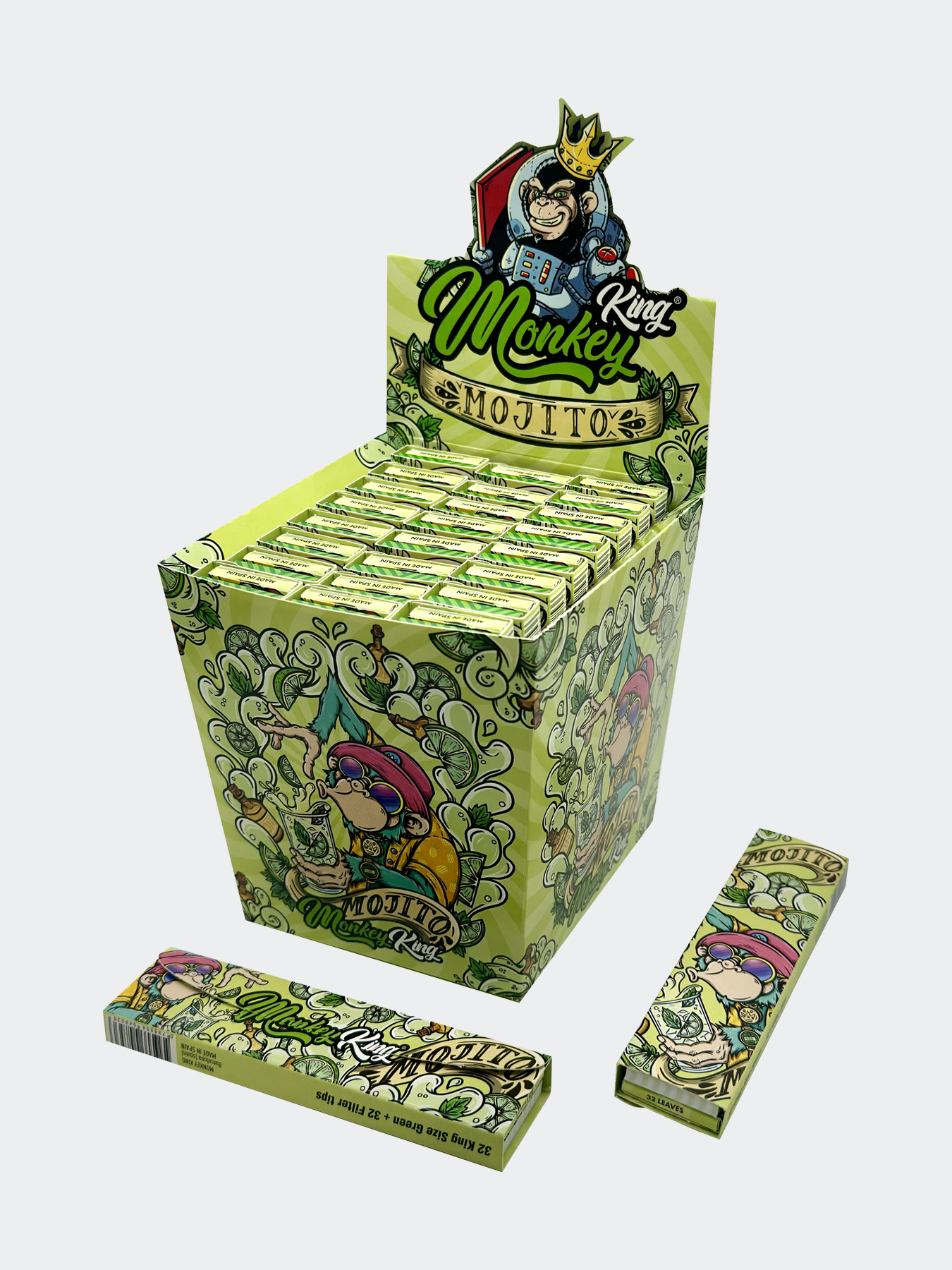 Bulk Buy mojito scented rolling papers & tips by Monkey King for UK Wholesale