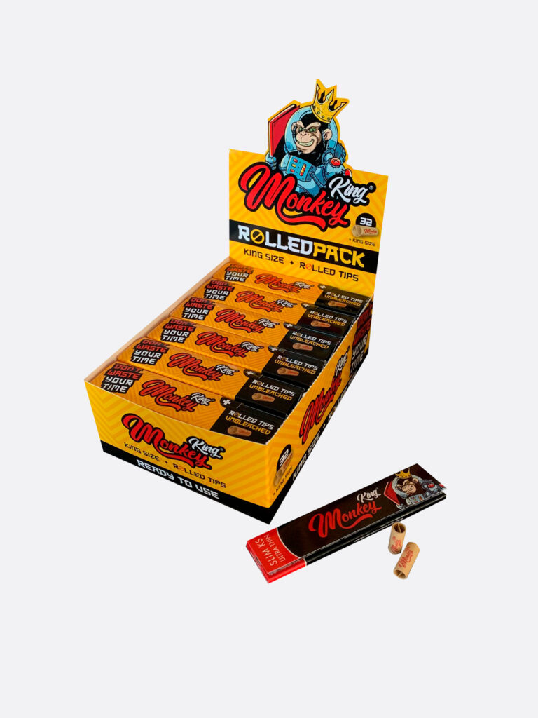 Monkey King Unbleached King Size Rolling Papers with Pre-Rolled Tips for Uk Wholesale