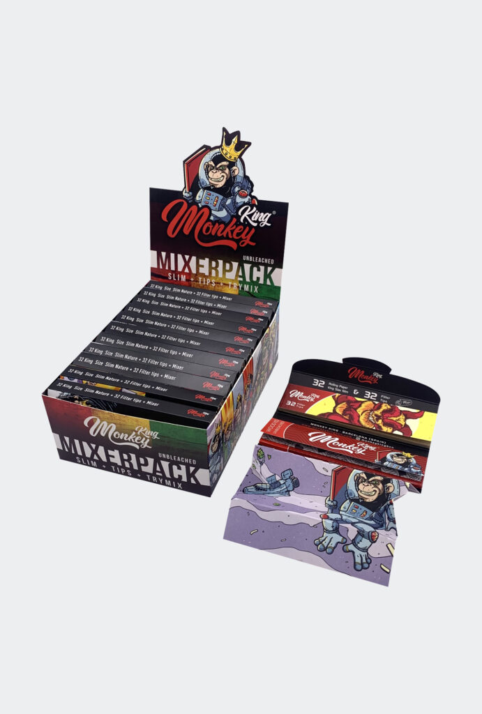 Monkey King Smoking Pack with Tray, Rolling Papers & Tips for UK Wholesale