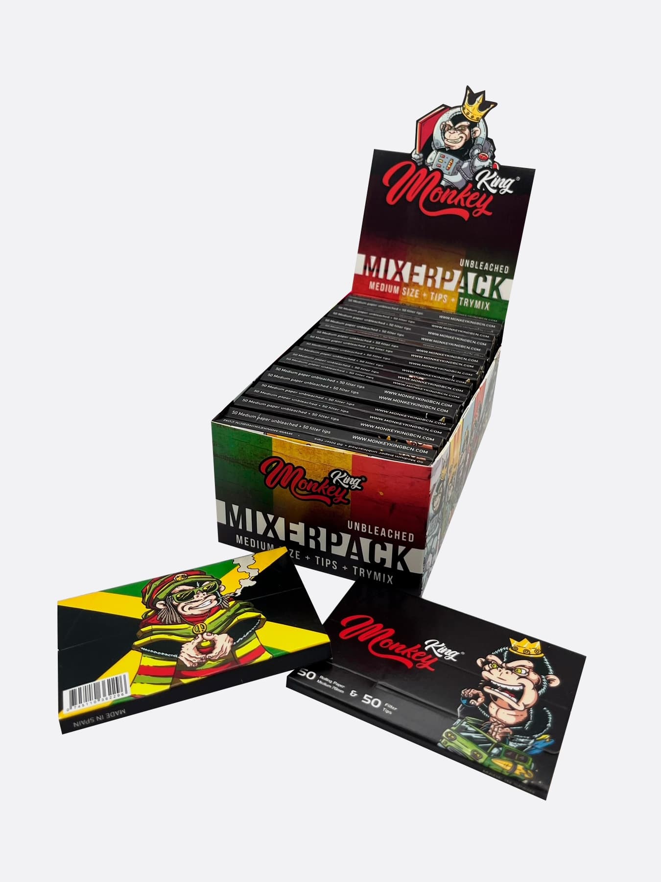 Bulk Buy TryMix Medium Rolling Papers & Tips by Monkey King for UK Wholesale