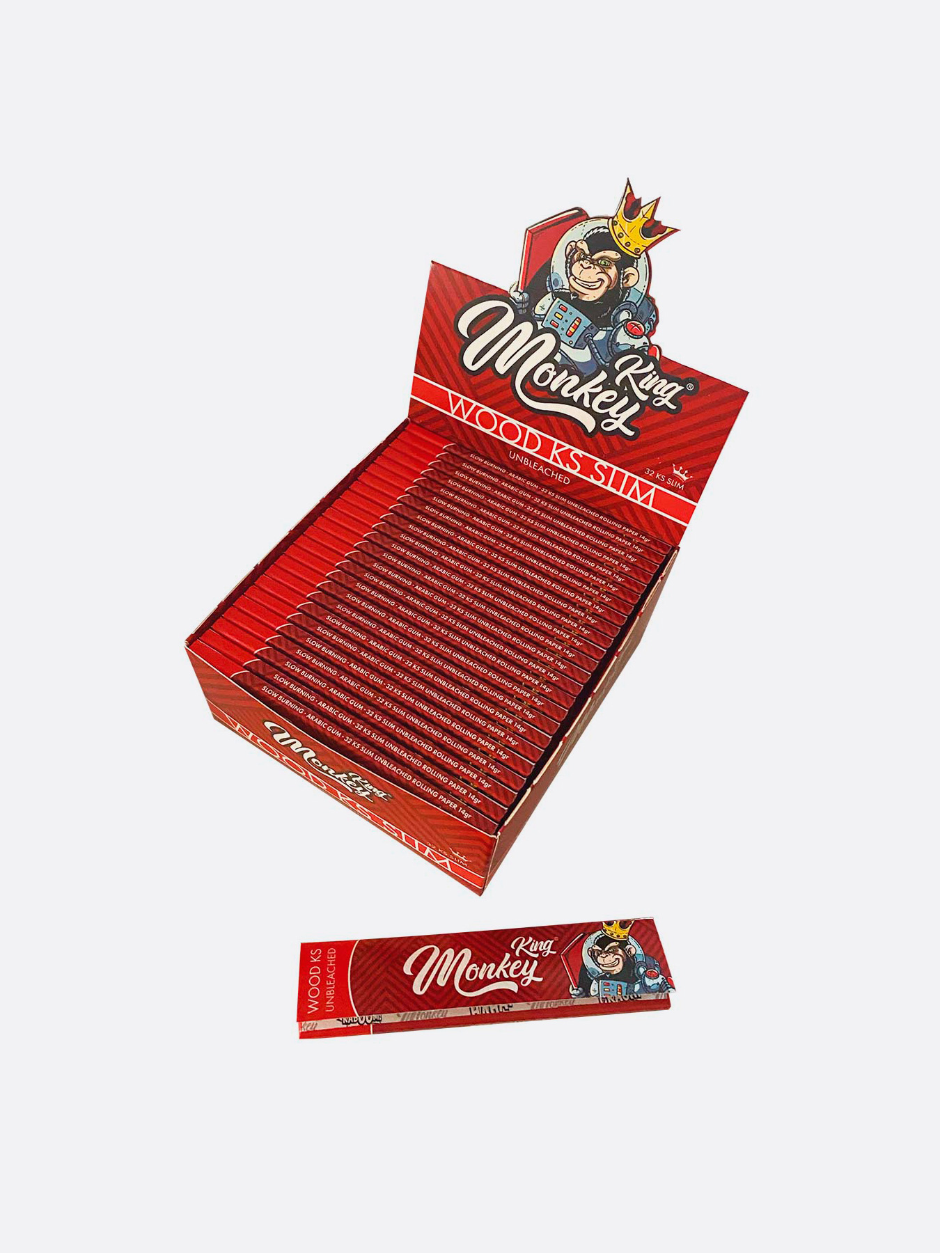 Bulk Buy Monkey King Unbleached King Size Slim Rolling Papers for UK Wholesale