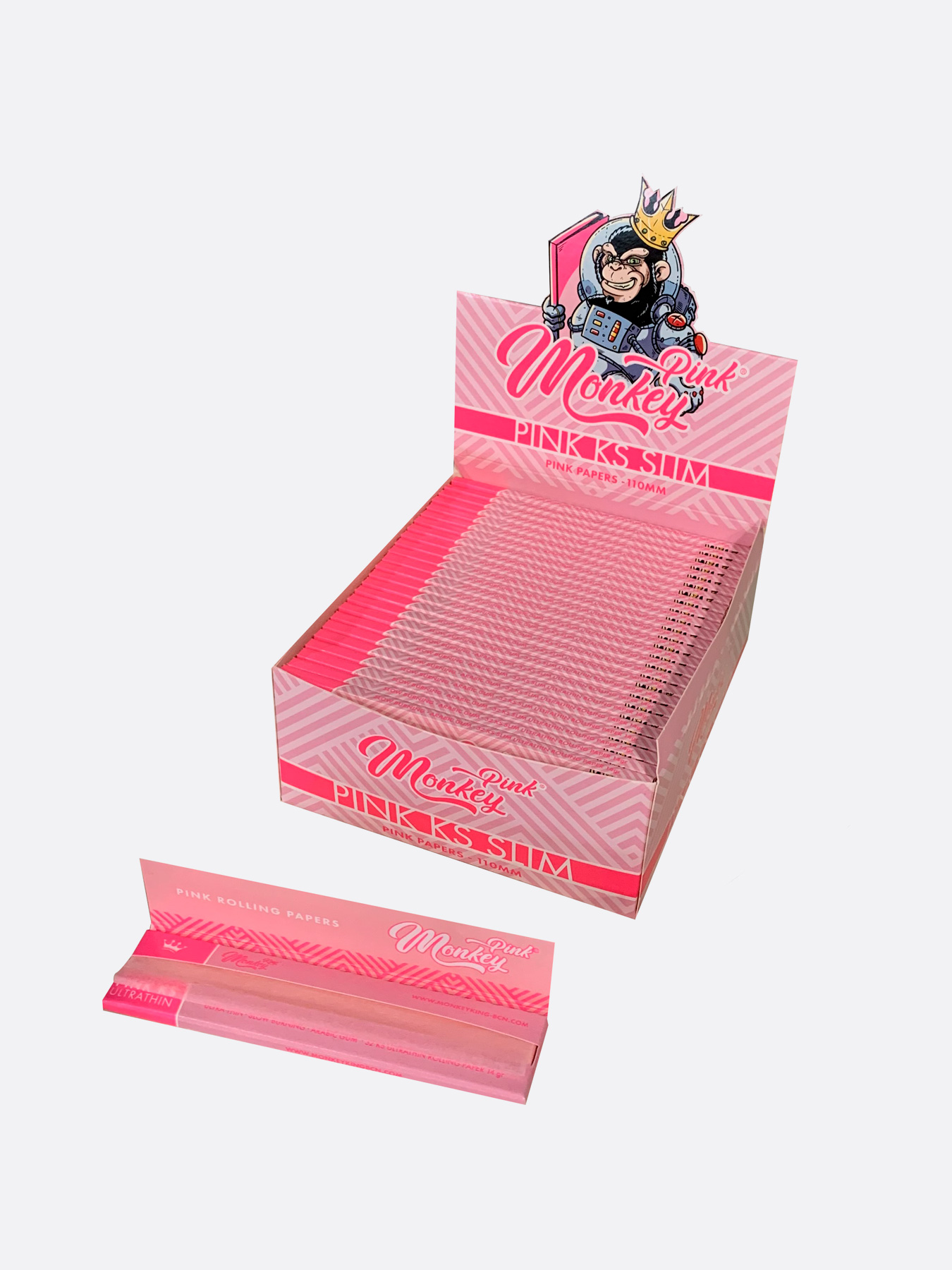 Bulk Buy Monkey King Pink King Size Slim Rolling Papers for UK Wholesale