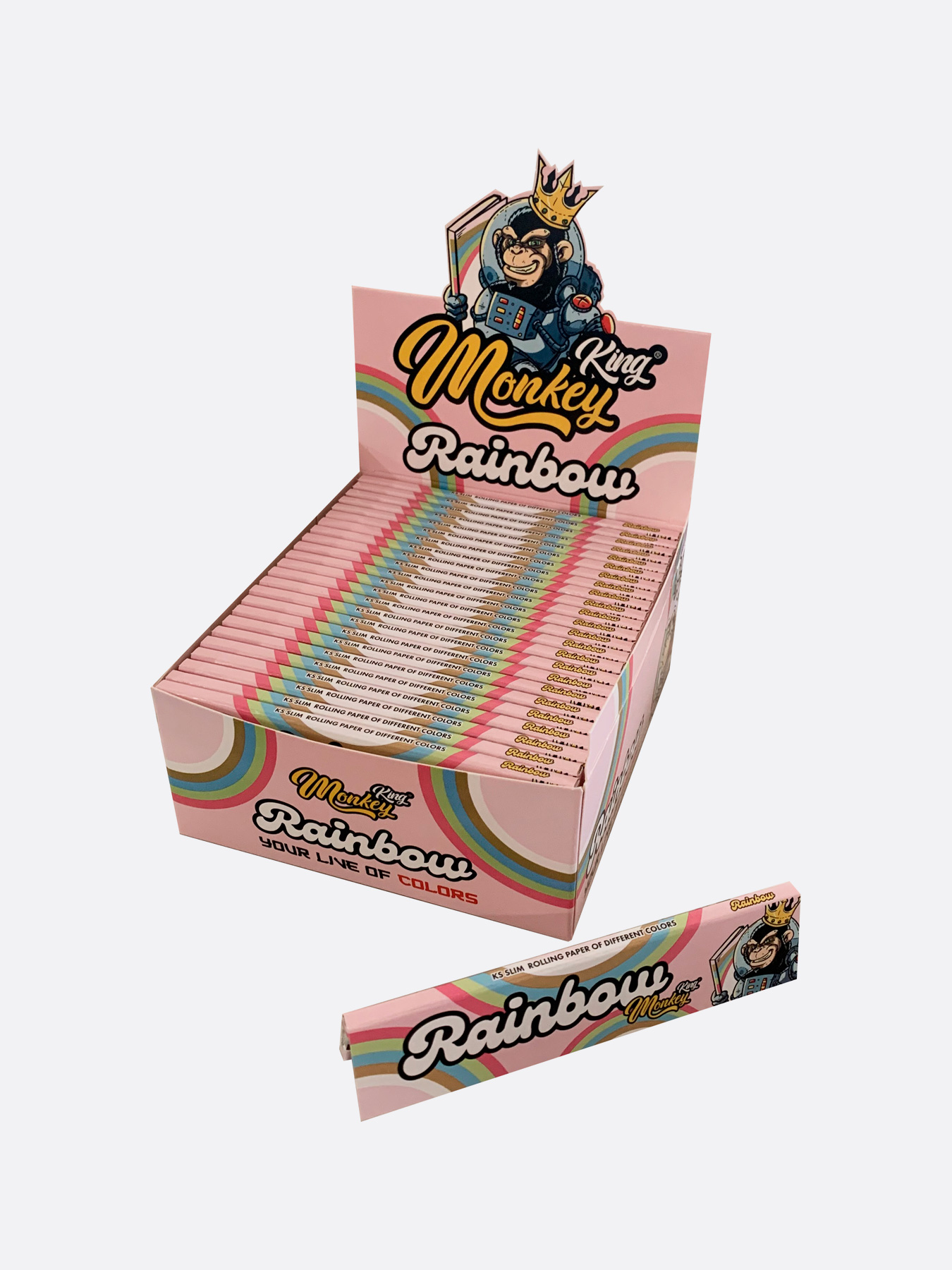 Bulk Buy Monkey King Rainbow King Size Rolling Papers for UK Wholesale