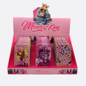 Bulk Buy Monkey King Pink Metal Tobacco Tins for UK Wholesale