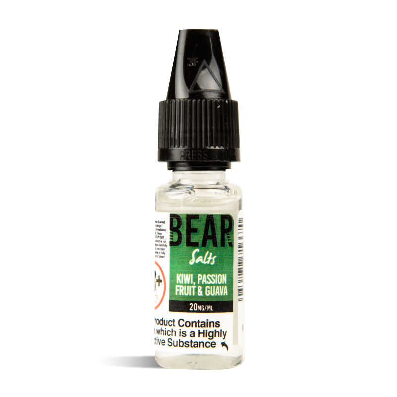 BEAR SALTS KIWI PASSIONFRUIT GUAVA NIC SALT 10MG & 20MG