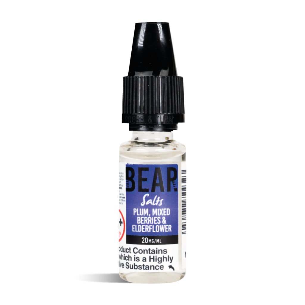 BEAR SALTS PLUM MIXED BERRIES & ELDERFLOWER NIC SALT 10MG & 20MG