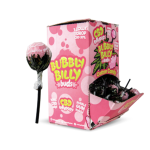 Cotton Candy Floss Bubbly Billy Buds CBD Lollipops for Bulk UK Wholesale Angle