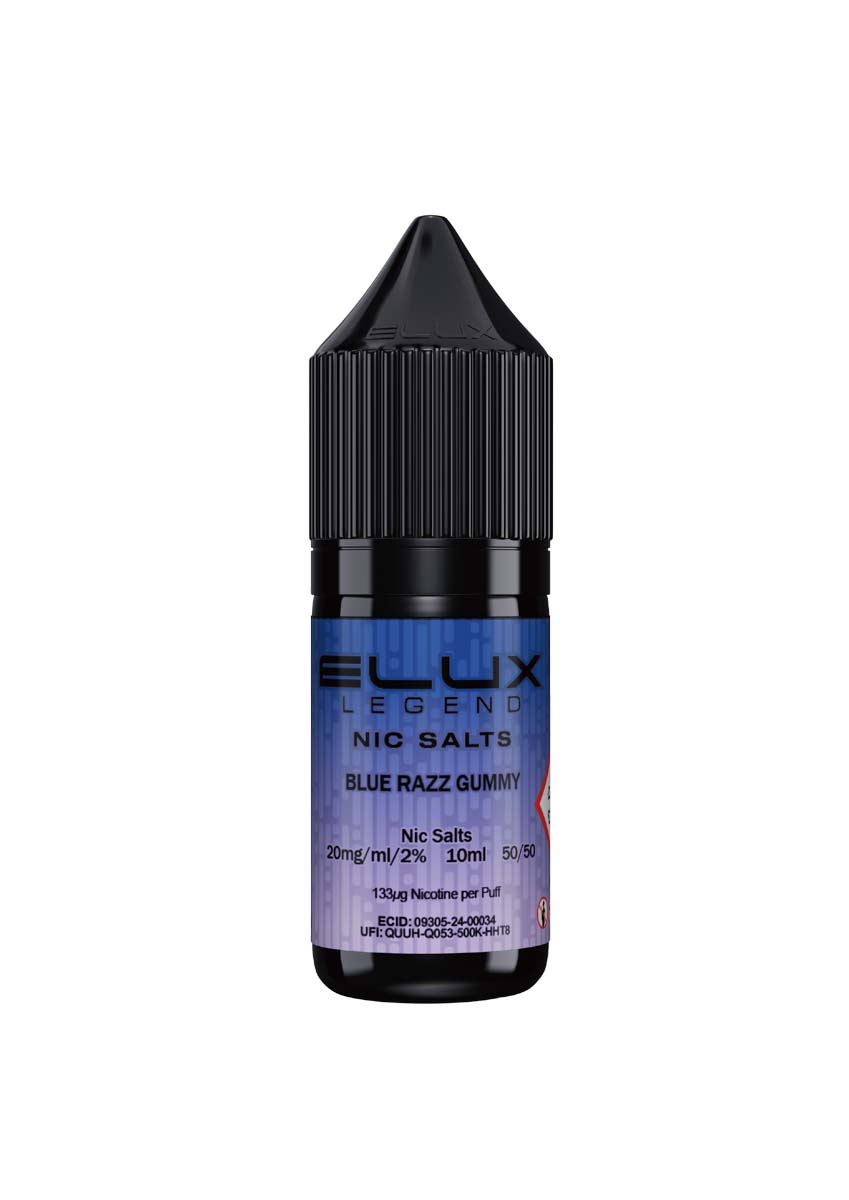 Wholesale ELUX Legend Nic Salt Blue Razz Gummy Flavour (Single 10ml Bottle of Vape Liquid)