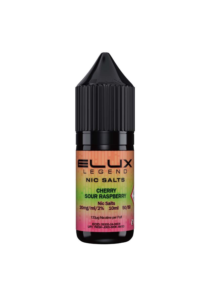 Wholesale ELUX Legend Nic Salt Cherry Sour Raspberry Flavour (Single 10ml Bottle of Vape Liquid)