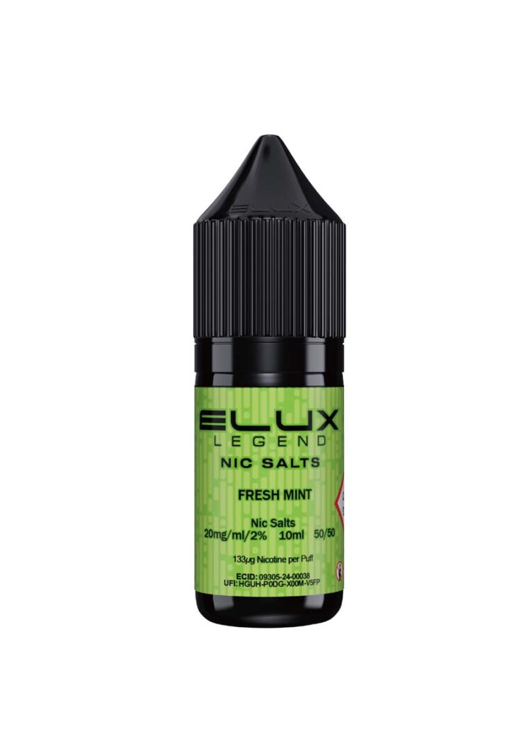 Wholesale ELUX Legend Nic Salt Fresh Mint Flavour (Single 10ml Bottle of Vape Liquid)