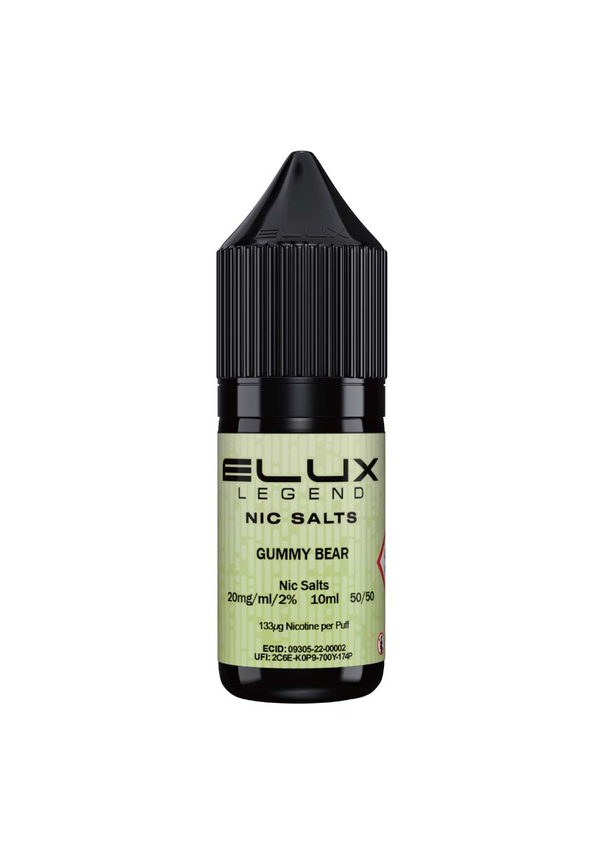 Wholesale ELUX Legend Nic Salt Gummy Bear Flavour (Single 10ml Bottle of Vape Liquid)