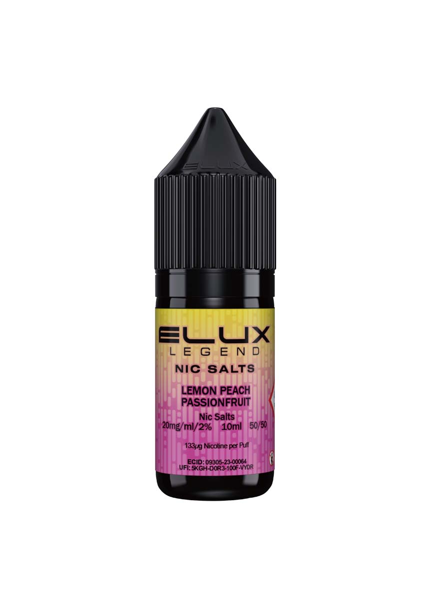 Wholesale ELUX Legend Nic Salt Lemon Peach Passionfruit Flavour (Single 10ml Bottle of Vape Liquid)