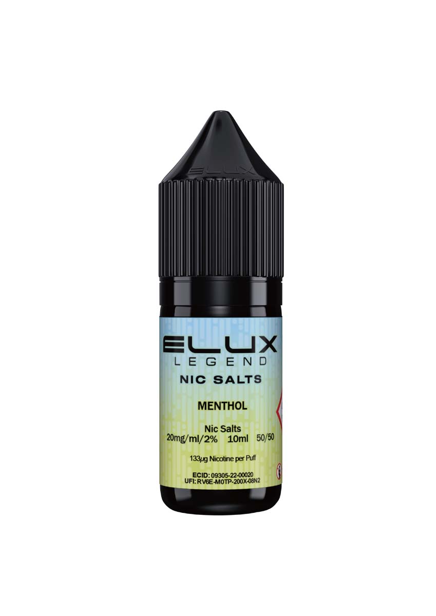 Wholesale ELUX Legend Nic Salt Menthol Flavour (Single 10ml Bottle of Vape Liquid)